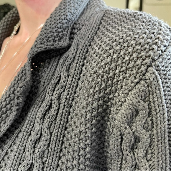 Lisli cable knit Gray button up cardigan size 4 - Picture 6 of 9